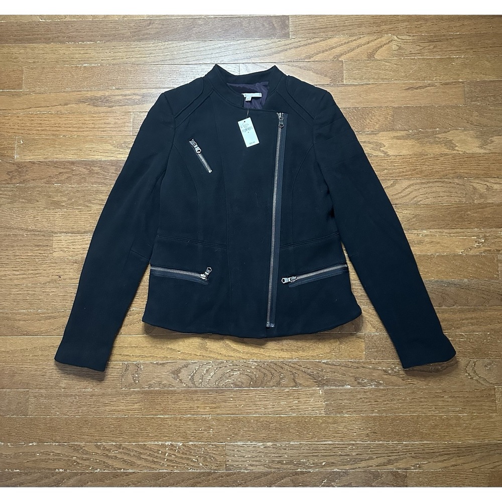 Gap Moto Jacket 2012‎ Women's Size Small True Black Cotton Blend New With Tags
